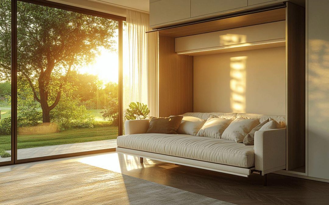 Lit escamotable avec canapé intégré : solution gain de place sur mesure pour votre intérieur