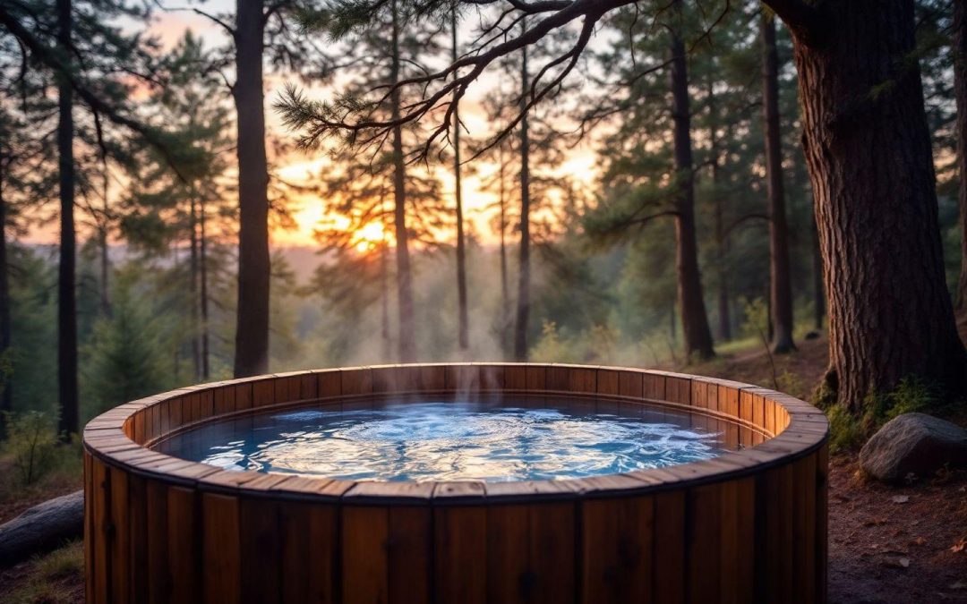 Jacuzzi bois en kit : spa extérieur nordique avec chauffage au bois pour votre bien-être