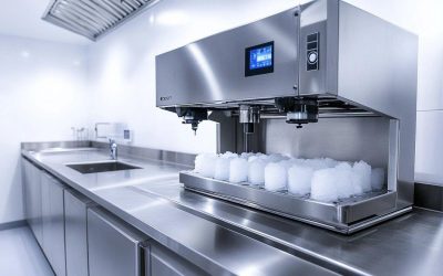 Machine à glaçons professionnelle : production rapide et réserve de glace pour usage commercial